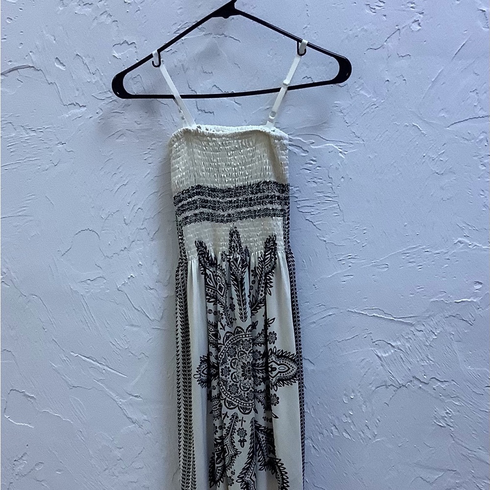 Black and white spaghetti strap summer dress